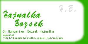 hajnalka bozsek business card